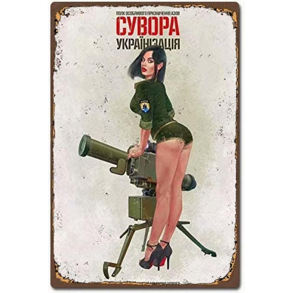 Pinup Girl Metal Tin Signs Plaque Wall Decoration Vintage Military Posters Iron Painting for Man Cave Home Cafe Garden Club B