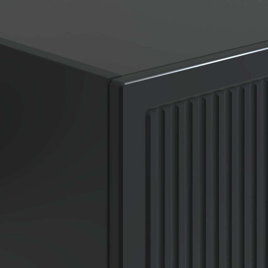 2 Piece Cabinet Set Black 13.6 x 13 x 35.4 in (34.5 x 33 x 90 cm) Particleboard