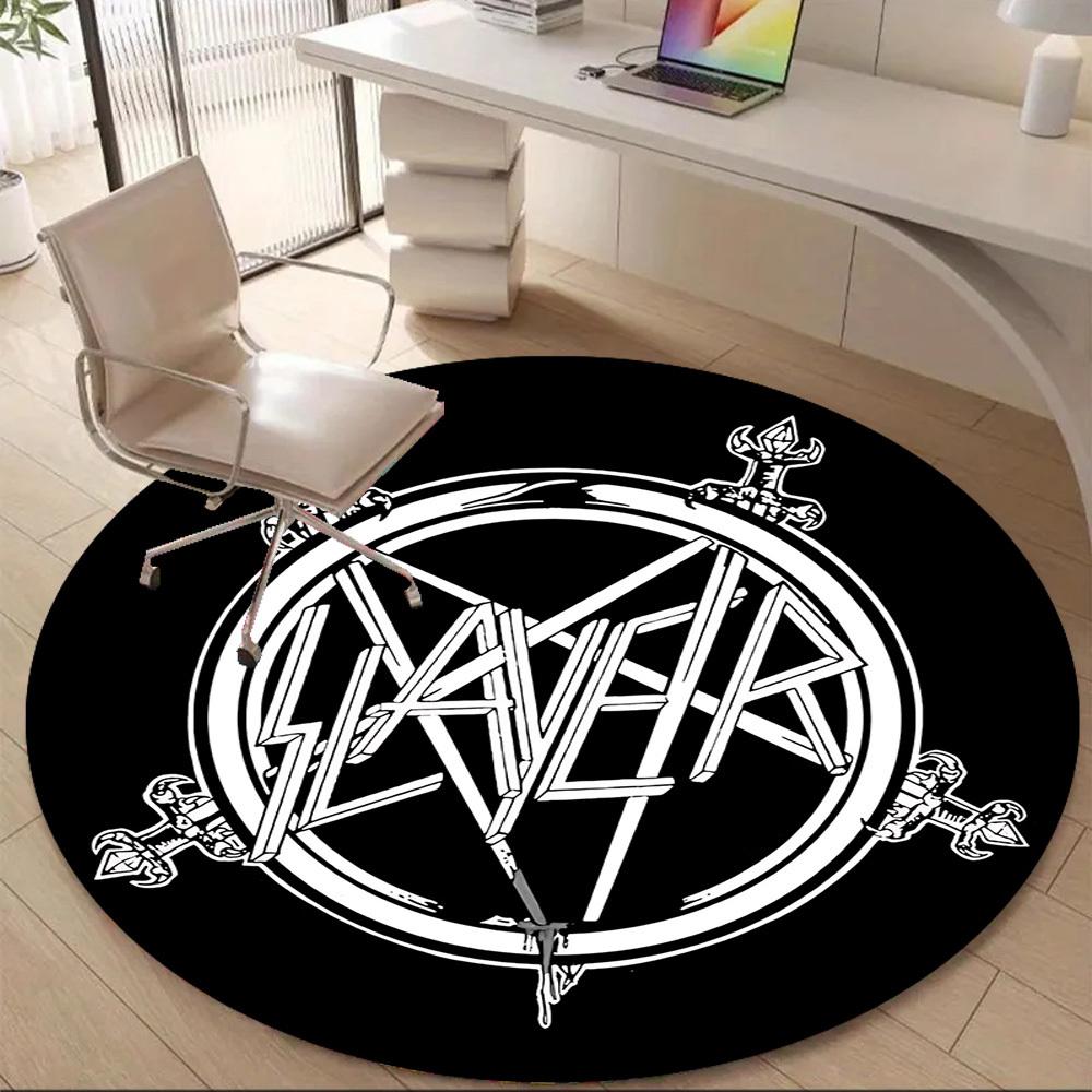 1PC Slayer Logo Office Round Area Rug, Indoor Mat Suitable For Office, Under Office Chairs Bedroom Living Room Home Decor DT1212060