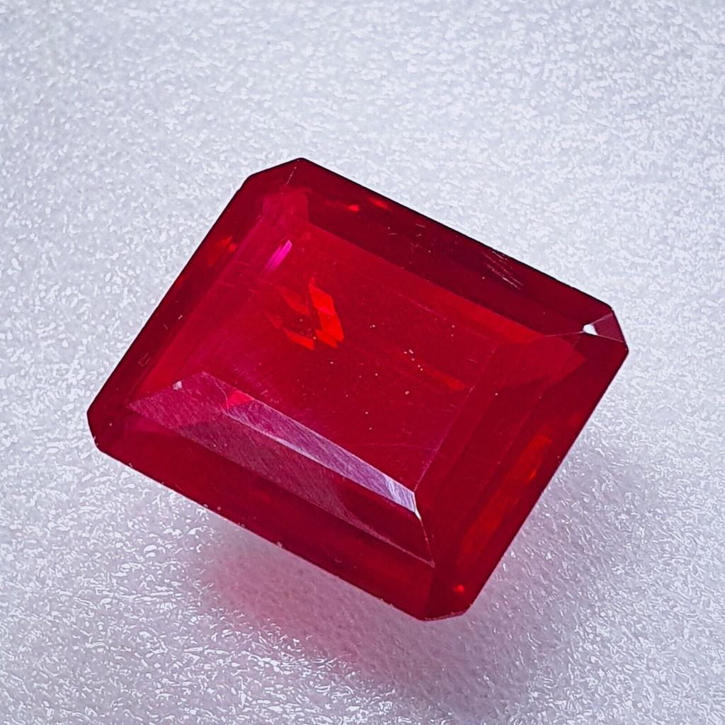 AAA Natural Blood Red Mozambique Ruby Loose Emerald Cut Gemstone 83 Ct