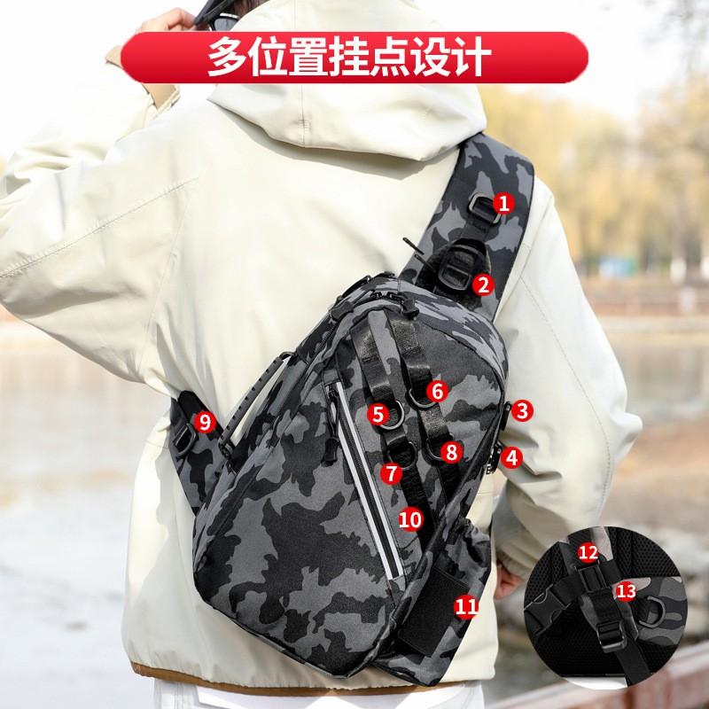 Multi-Functional Fishing Waist Pack With Rod Compartment Oxford Fabric Waterproof Tackle Storage Bag Lure