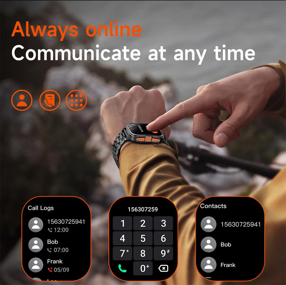 SACOSDING Rugged Smart Watch Men Outdoor Sport Smart Watches Heart Rate Monitor Bluetooth Call Man Smartwatch For Androd ios