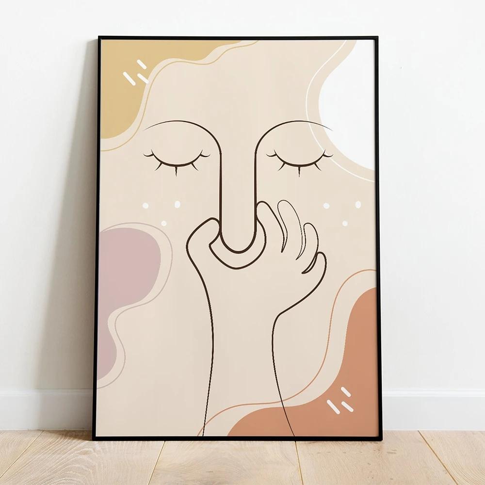 Schlechter Geruch Niedliche Linie Wandkunst Bilder Leinwandmalerei Lustiges Badezimmer Farbposter Drucke Toilettenhumor Badezimmer Heimdeko