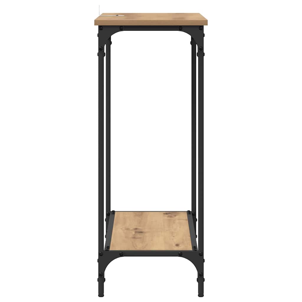 Artisan Oak Console Table Industrial Style 75 x 30.5 x 75 cm Particleboard