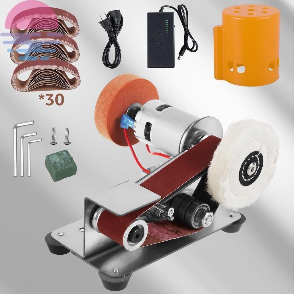 Electric Polishing Sharpener 7 Speed Adjustable Vertical Belt Sanding Polishing Machine Multifunctional Electric Belt Grinder