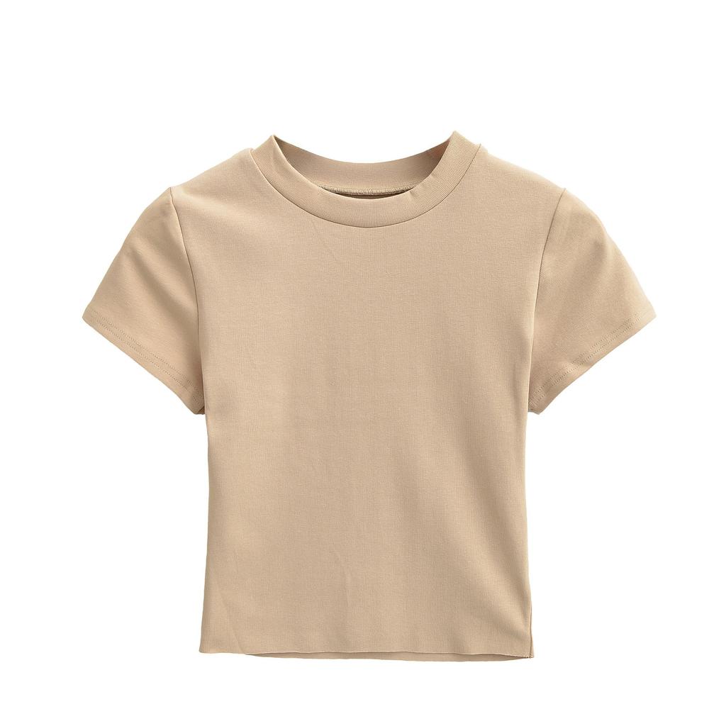 Fashion Crew Neck Short Sleeve T-Shirt Women's Summer New Spice Girl Style Slim Skinny Bottom Shirt Top