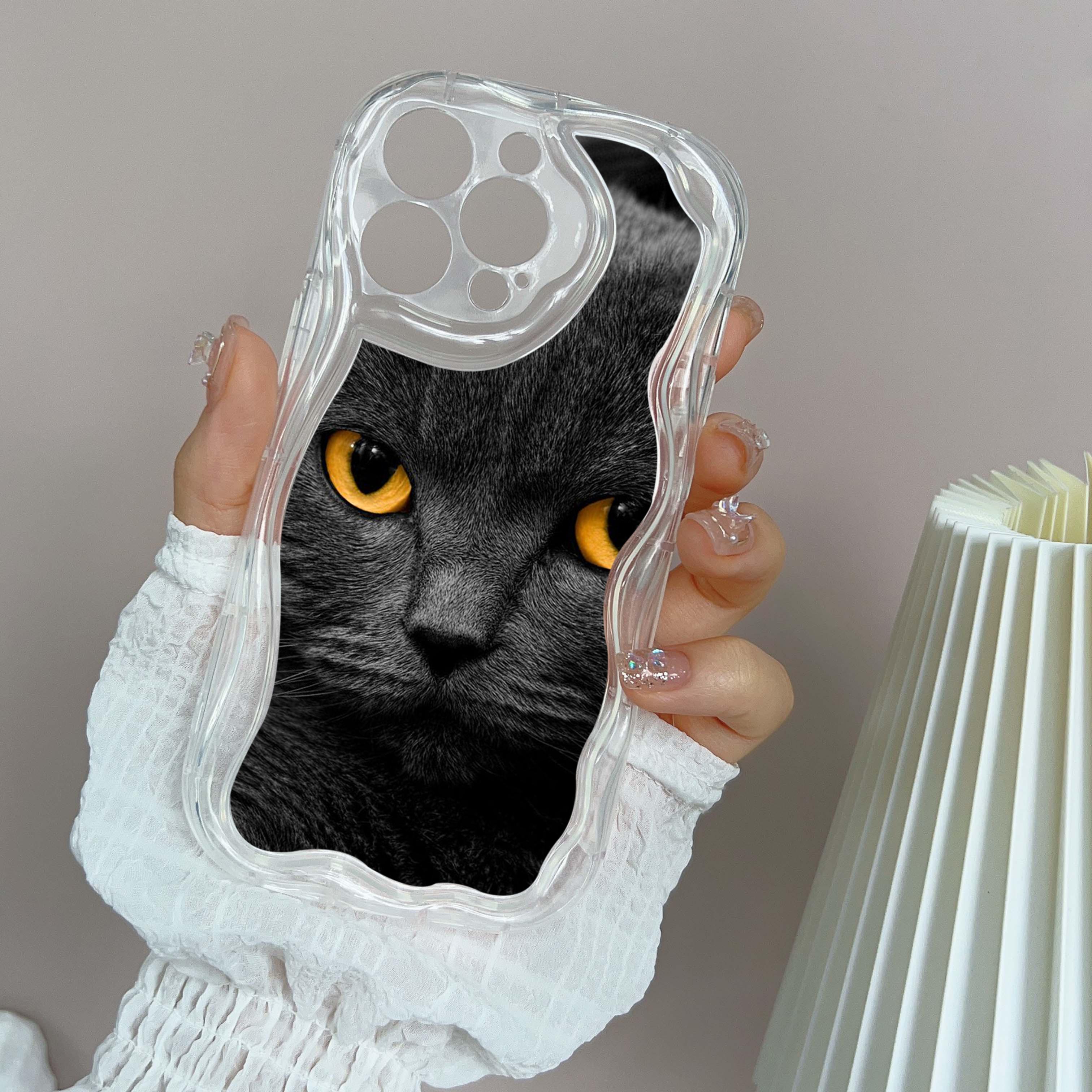 

LZ3 Прозрачные мягкие волнистые чехлы для телефонов LZ3 Black Cat Green Eyes для iPhone 15 13 Pro Max 12 mini 14 8 Plus XS Max XR 6 Защитная задняя крышка for iPhone 15 Plus