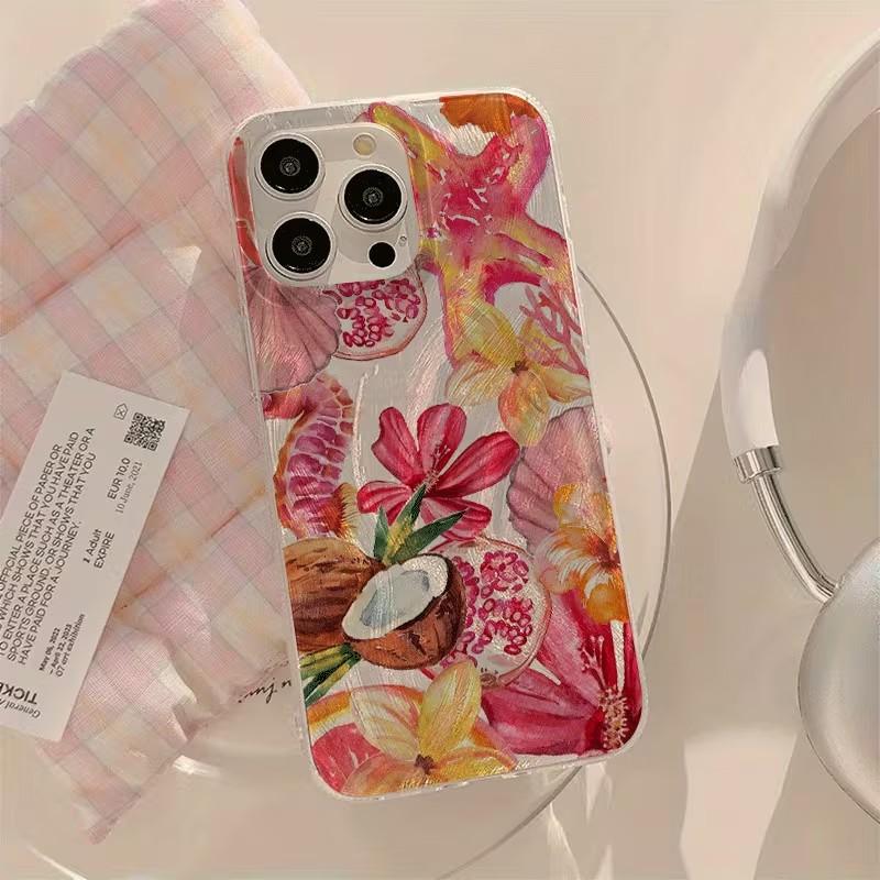 Coconut Flower Seahorse Pattern Phone Case for Samsung Galaxy S26 S25 S24 S23 Ultra A56 A55 A54 A36 A35 A16 S21 FE S22Plus Cover