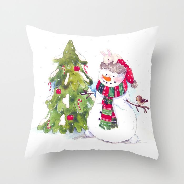 New Christmas Polyester Pillowcase Car Pillow Sofa Cushion Christmas Gifts