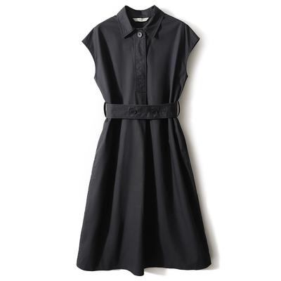 Sleeveless Mature Style Top Dress for Women In Summer Latest French Commuting Polo Collar Waist-length Midi Skirt