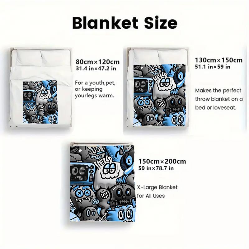 Dark Monster Cartoon Carnival 2D Flat Pattern Flannel Blanket High quality All Seasons Warmth and Comfort Perfect for Christmas Gifts.NMT0928047
