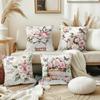 Vintage Floral Boho Farmhouse Pillow Covers Pink Roses Daisies Hydrangeas Decorative Cushion Covers For Sofa Bedroom Home Decor
