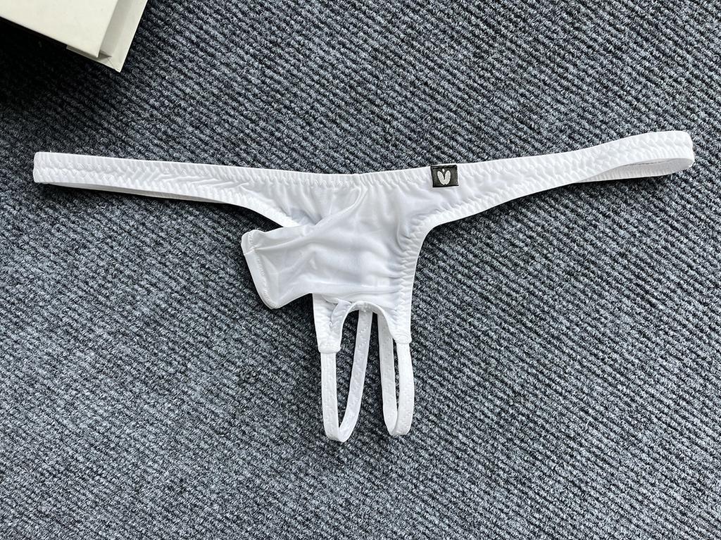 Open Penis G-String Men Erotic Panties Jj Sheath Underwear T-Back Underpants Cock Hole Panties Gay Bare Butt Thongs Lingerie
