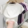 Ladies Summer Short Sleeve Solid Color Bodycon Casual T Shirt Top