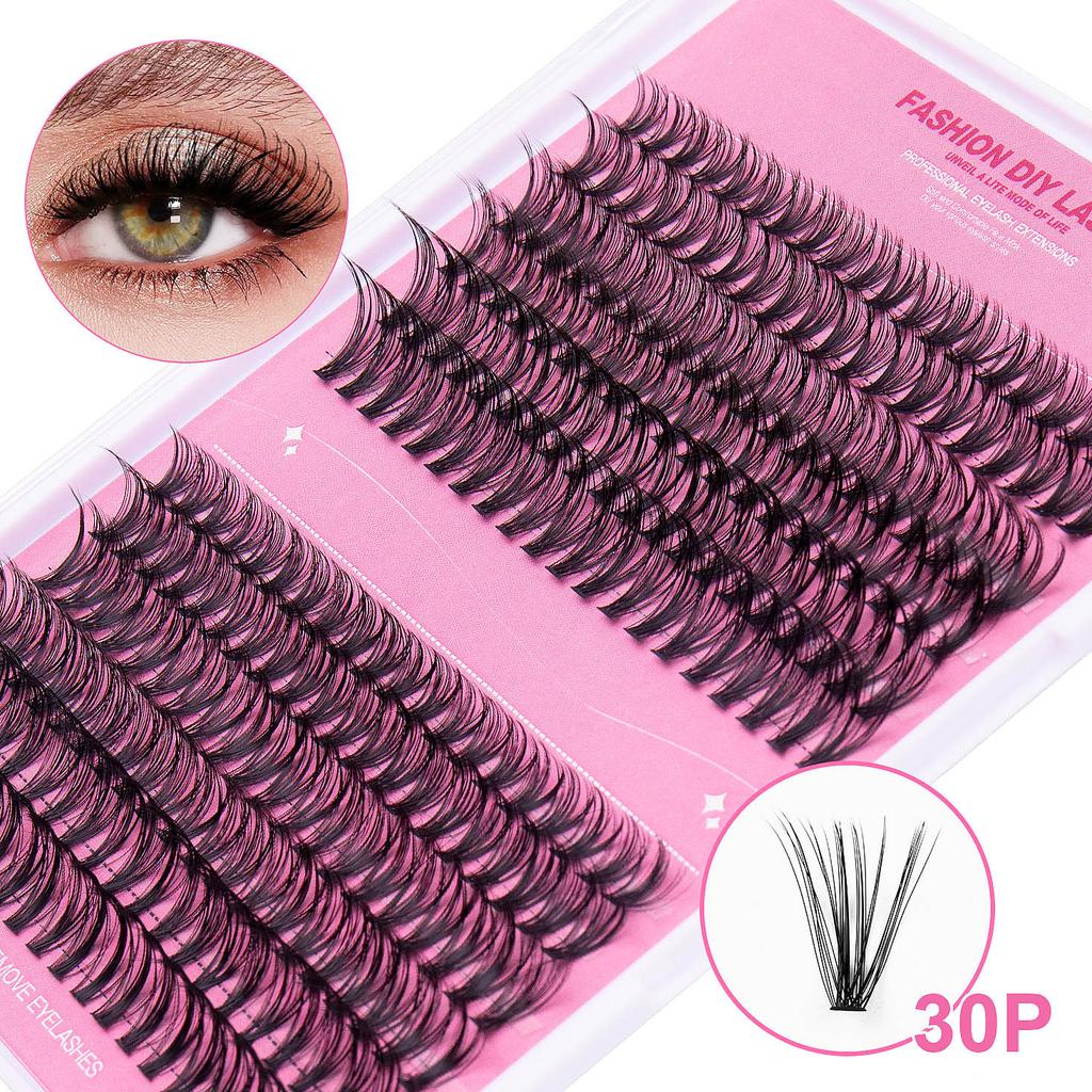 Single Cluster Diy False Eyelashes Large Capacity 30P + 40P Eyelashes Self-Married Eyelash Glue Set