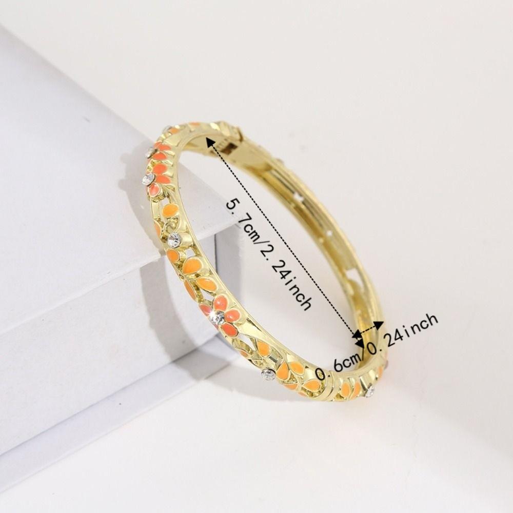 Colorful Enamel Bangle Vintage Flower Enamel Bangle Cloisonne Bracelet  Party Jewelry