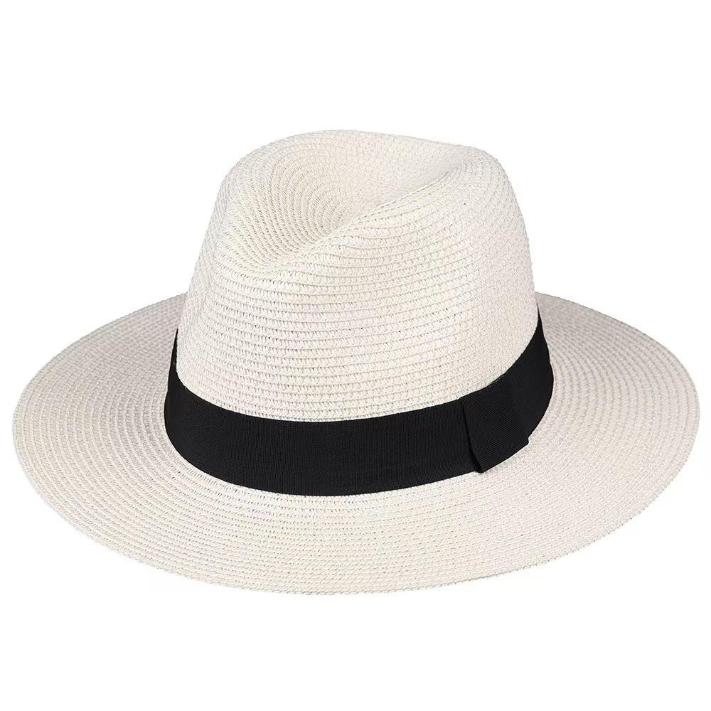 Chapeau de paille d'été Mode Déguisement Chapeau haut de forme Adulte Tissé à la main Pare-soleil Chapeau de protection solaire Spot