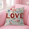 Anime Flower Love Double-Sided Printed Pillow Cover Short Plush Suitable Living Rooms Bedrooms Sofas Throw Cushion Cover