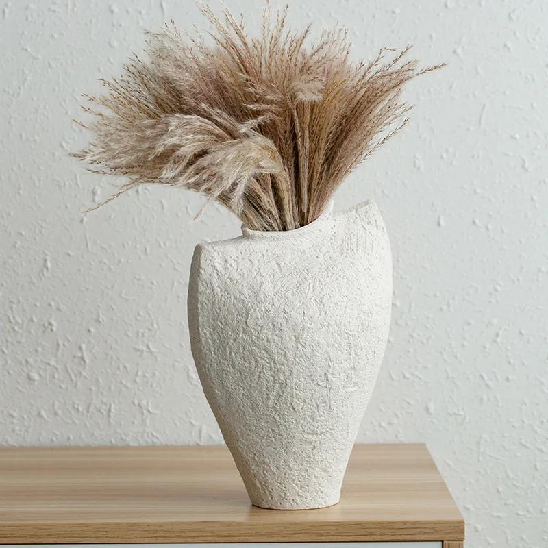 Brown Ceramic Vase, Vintage Coarse Ceramic Hydroponic Vase, Flower Arrangement Accessories, Office Desk Ornaments, Home Decor