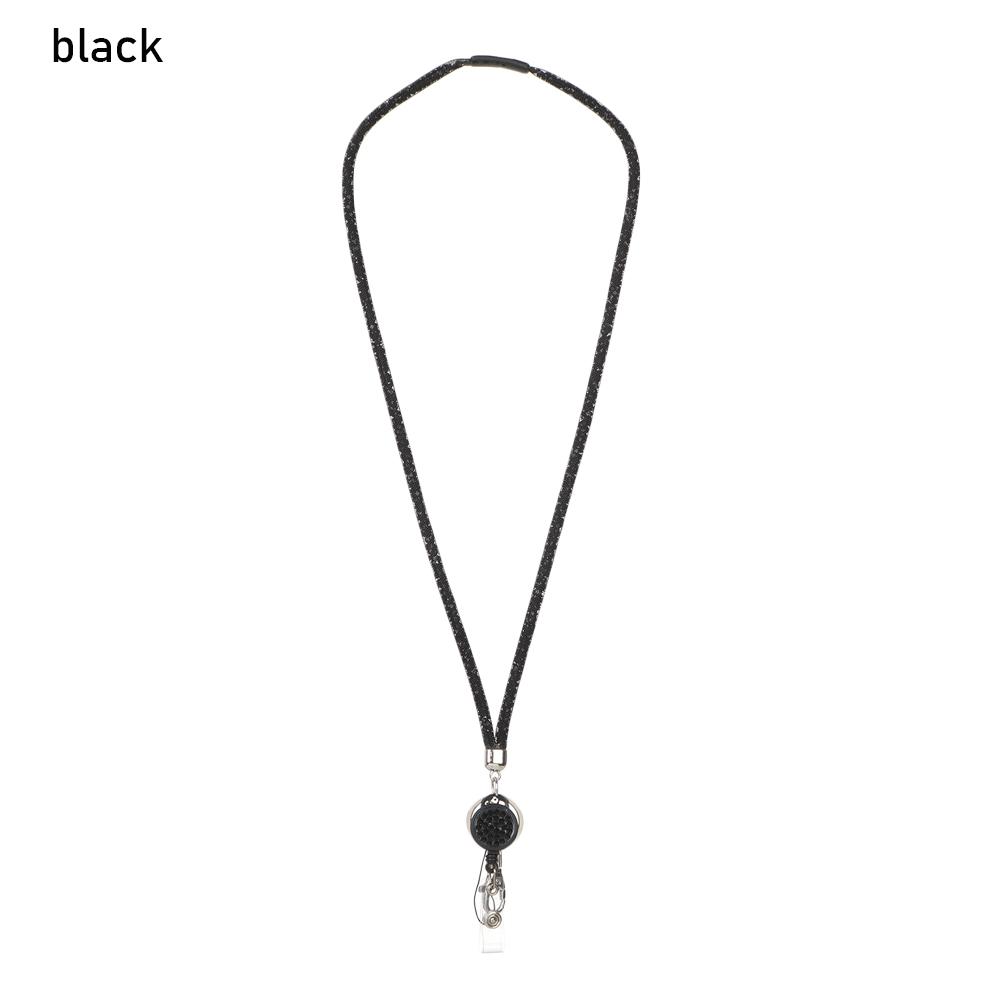 Ausziehbarer Ausweishalter Schlüsselanhänger Kartenhalter Bling Kristall Sicherheitsverschluss Ausweishalter ID-Karten Lanyard Nackenband