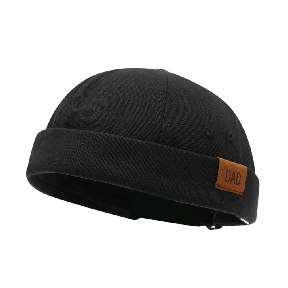 Brimless Melon Skin Hat Hip Hop Beanie Hat Casual Sun Hat  Spring and Summer чёрный