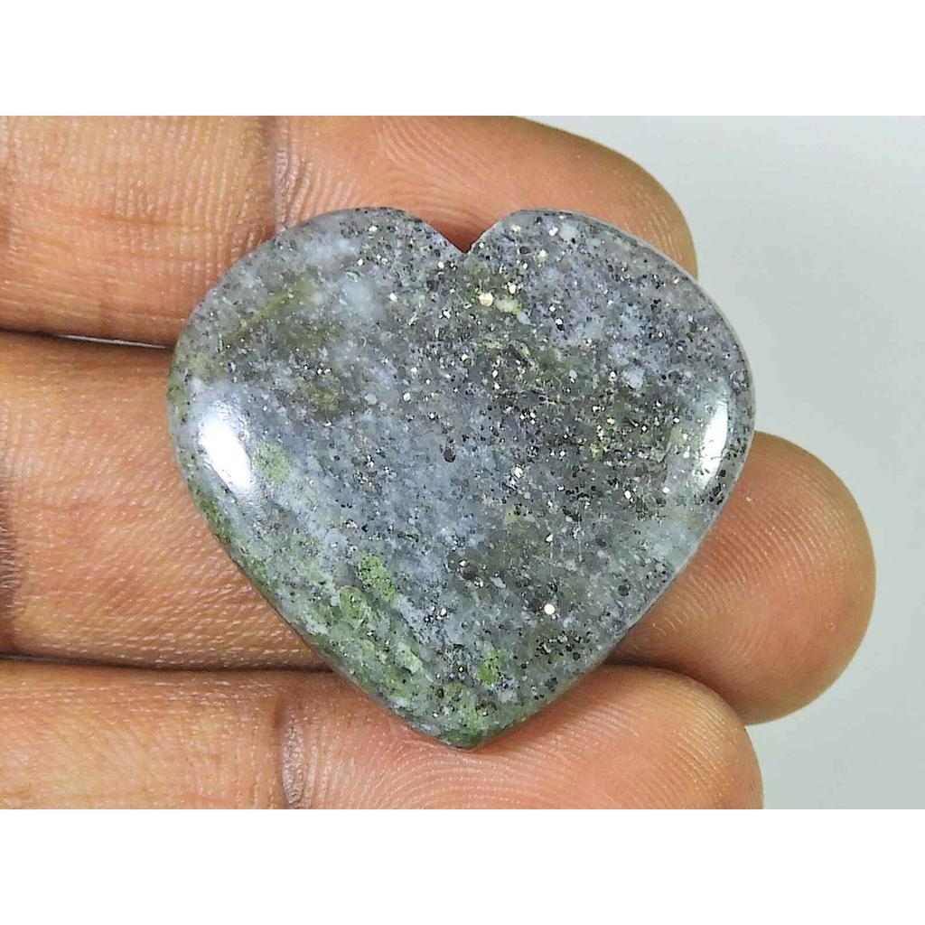 48Cts. Natural Black Sunstone Heart Crystal Cabochon Loose Gemstone 30X32MM SK-1863