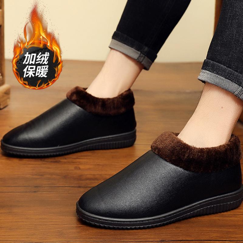 

2025 старые пекинские тканевые туфли бархатные теплые для среднего и пожилого возраста обувь для отца нескользящие дышащие хлопковые туфли для пожилых мужчин кожаные хлопковые туфли 45