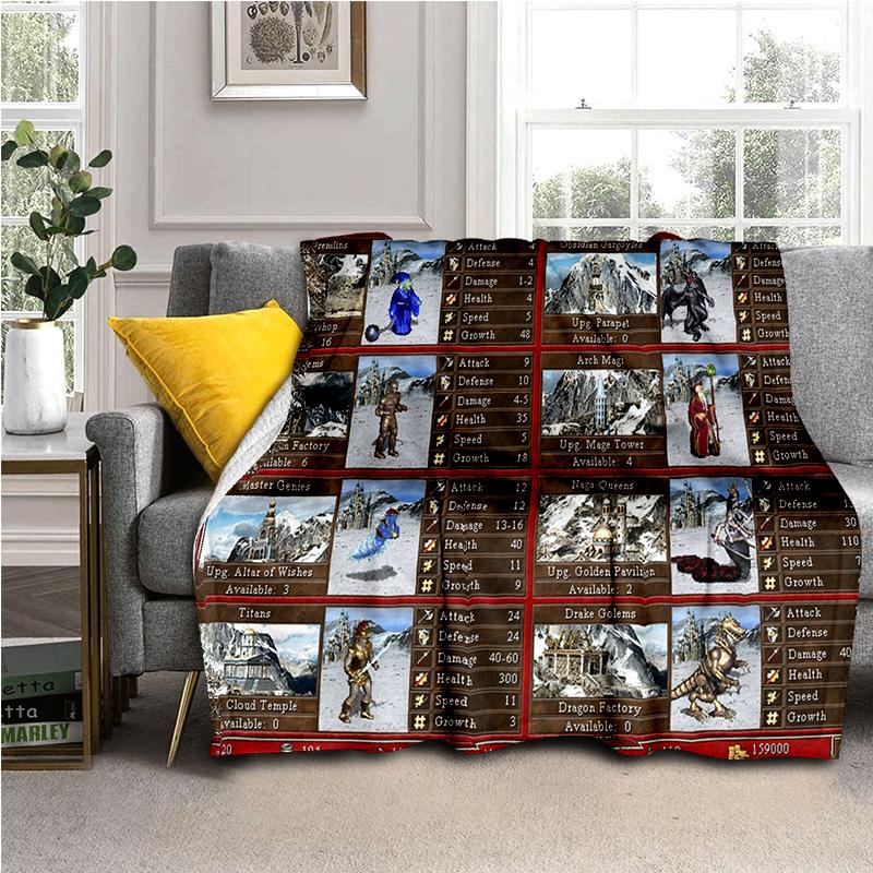 HOMM Game 9 Factions Races Stronghold Dwelling Creatures Heroes of Might and Magic Soft Blanket for Living Room Bedroom Bed Sofa