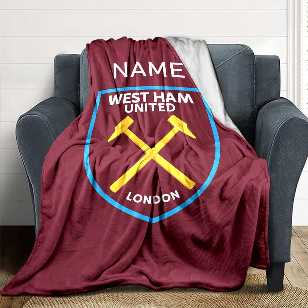 Custom Name Real Madrid Crest blanket for Couch & Bed, Plush Cozy Fuzzy Blanket Super Soft & Warm Blankets for Fall and Winter. 0908264