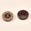 Natural Coconut Shell Flower Pattern Two-Hole Button for Coats, Sweaters, and Qipao.