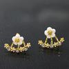 Trendy Crystal Small Stud Earring For Women Korean Daisy Leaves Girls Sweet Earring Fashion Jewelry Accessories