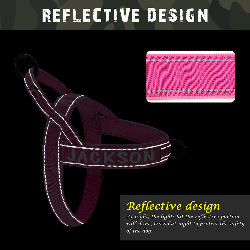 Personalized Dog Military Tactical Harness Reflective Dogs Harness Vest Customized Pet Training Vest for Medium Large Dogs