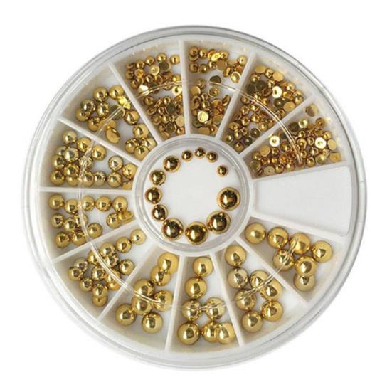 Cutie de depozitare cu mărgele cu sclipici placate mixte 3D DIY Instrument de manichiură pentru decorarea unghiilor