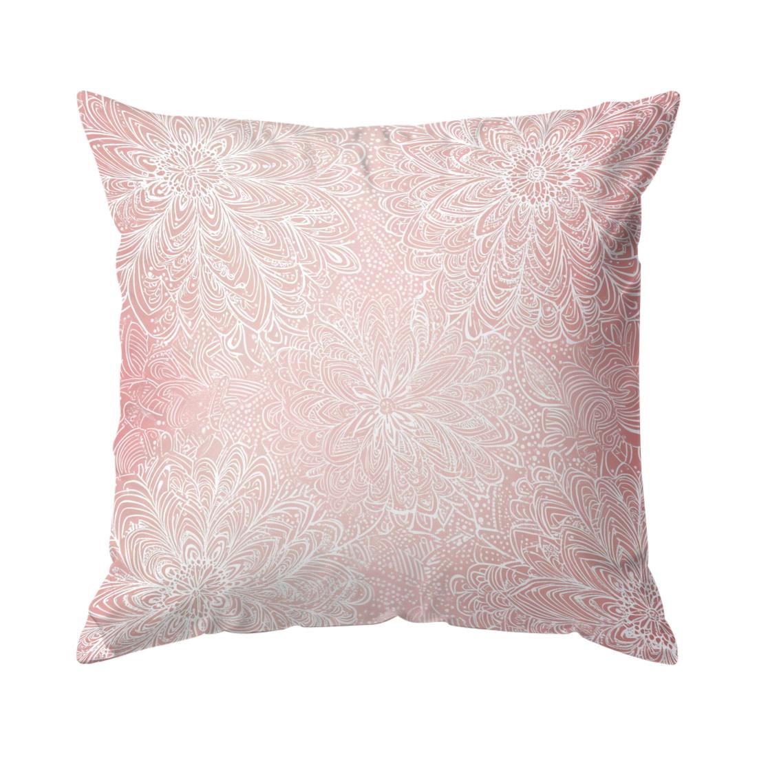 Roze Boheemse Stijl Kussenhoes Bedrukt Polyester 45x45cm Sierkussenhoes Decoratieve Bank Kussenhoes Huisdecoratie 45x45cm