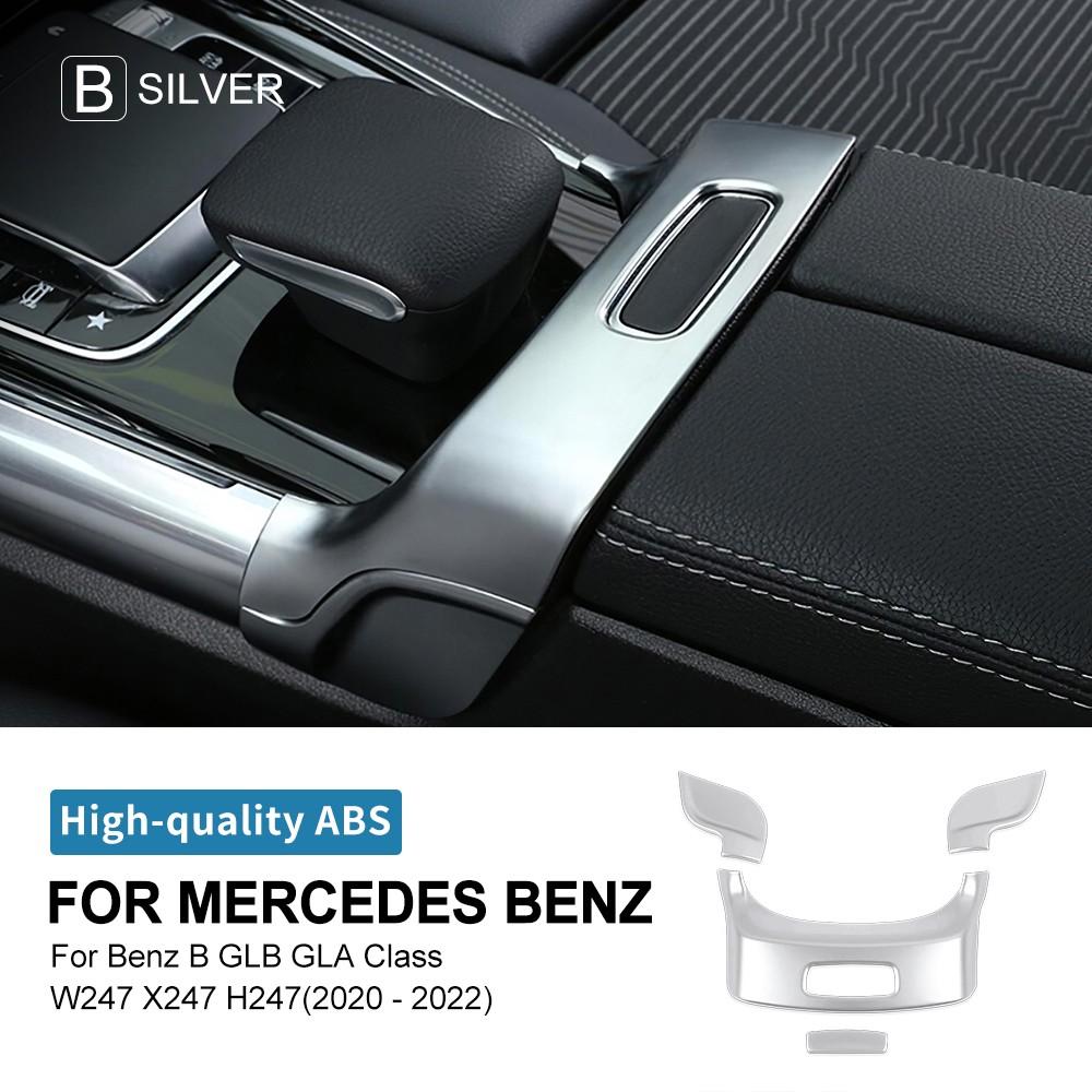 ABS Interior Decor Armrest Box Frame Sticker for Mercedes B Class W247 GLA H247 GLB X247 - Silver Precise Fit