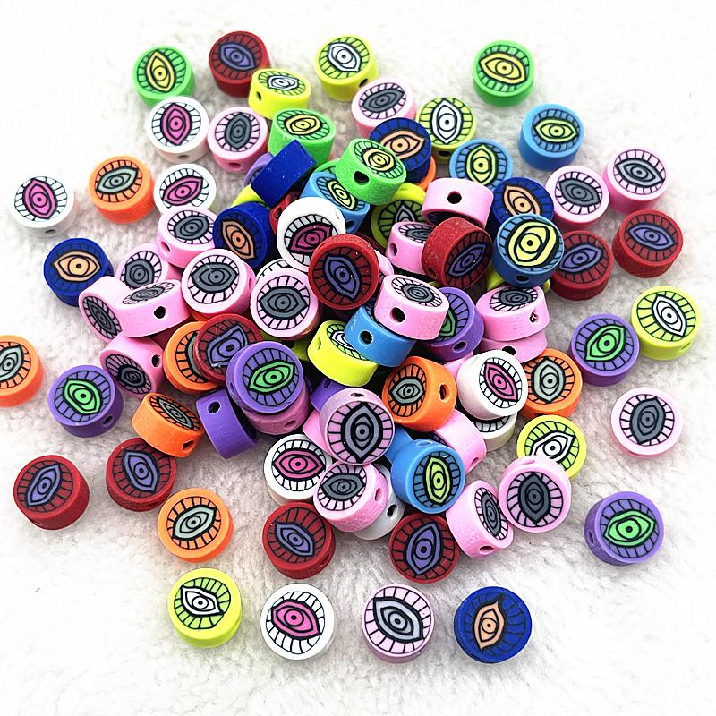 30pcs 10mm Heart Shape Fruit Beads Polymer Clay Beads Spacer Loose Beads for Jewelry Making DIY Bracelet Earring