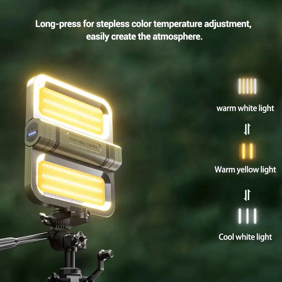 5000mAh Portable Solar Camping Light,Rechargeable Flashlight with Magnetic,Hook,Waterproof,Camping,Outdoor,Fishing,Car Repair,Tent