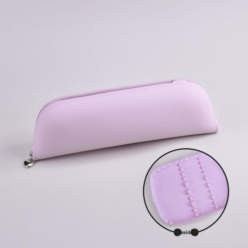 Silicone Makeup Brush Storage Bag with Zipper - Waterproof and Dust-proof for Storing Eyebrow Brush and Other Brushes When Traveling