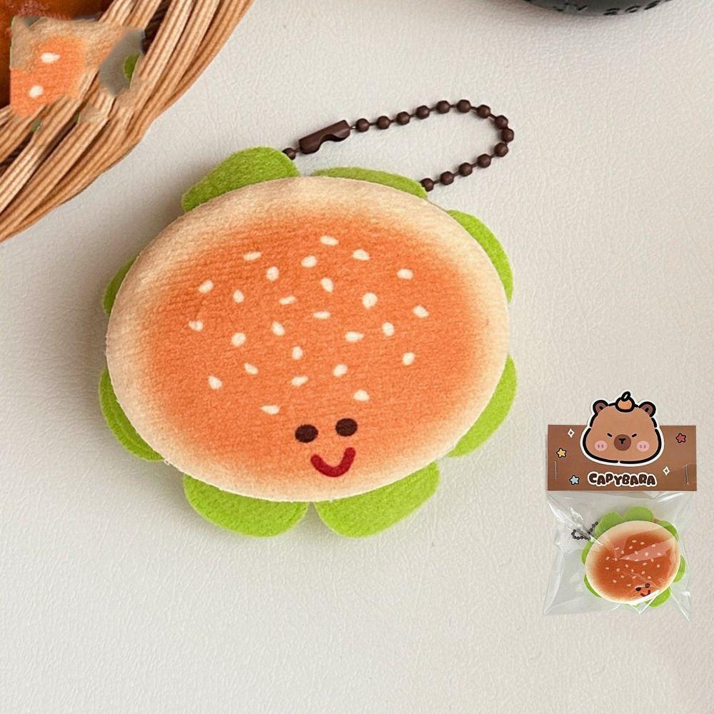 Food Shape Capybala Plush Keychain Capybala Plush Doll Keyring Schoolbag Decoration