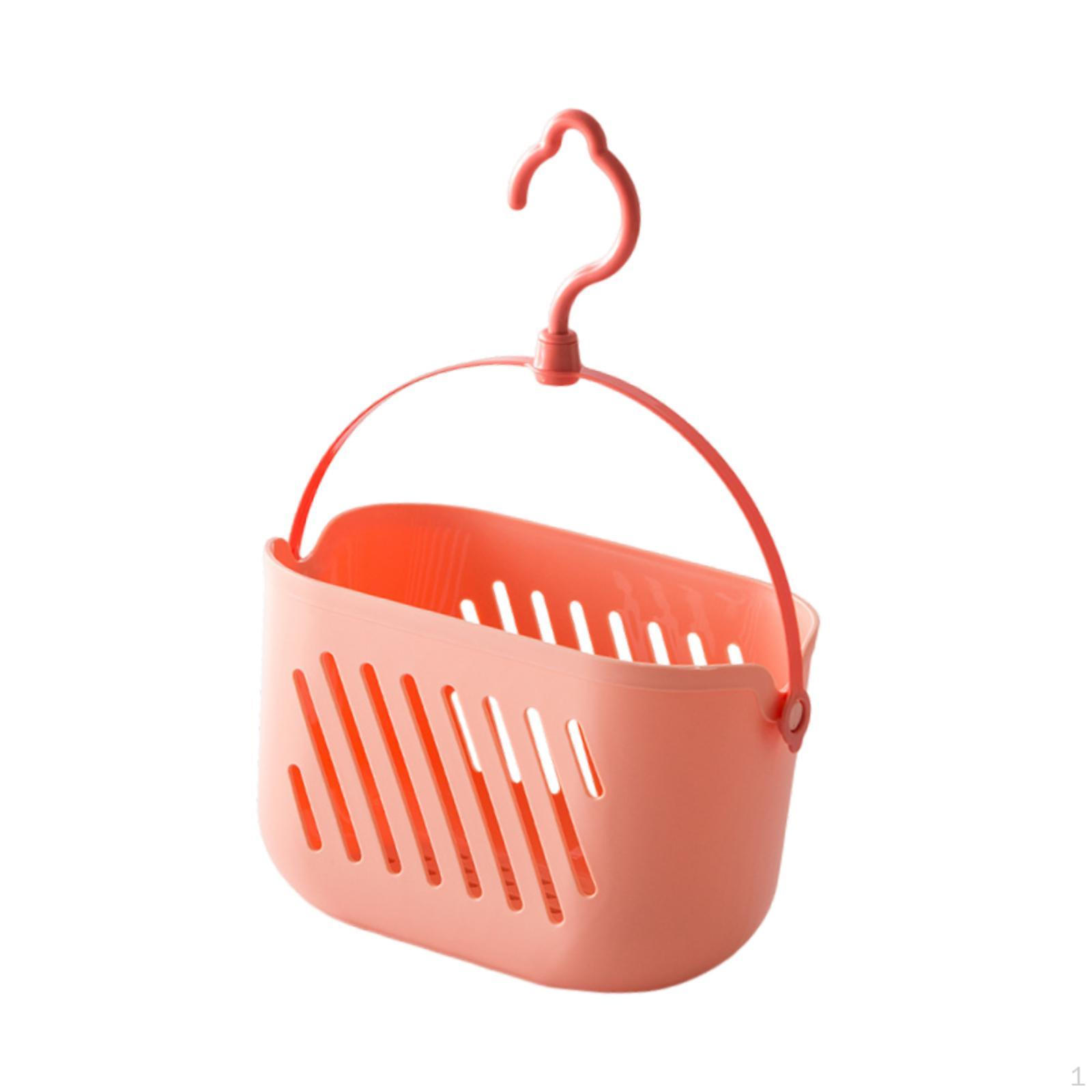 

Hanging Shower Basket with Shelf, Storage And Hooks, Made of Easy-care Material for розовый