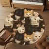 1pc Kittens, Circular Round Chair mat Area Rug - Non-Slip, Floor Mat for Office, Bedroom, home decor Christmas Gift p0811384