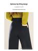 Women's Autumn Winter Plush-Lined Elastic Waist Straight Leg Pants