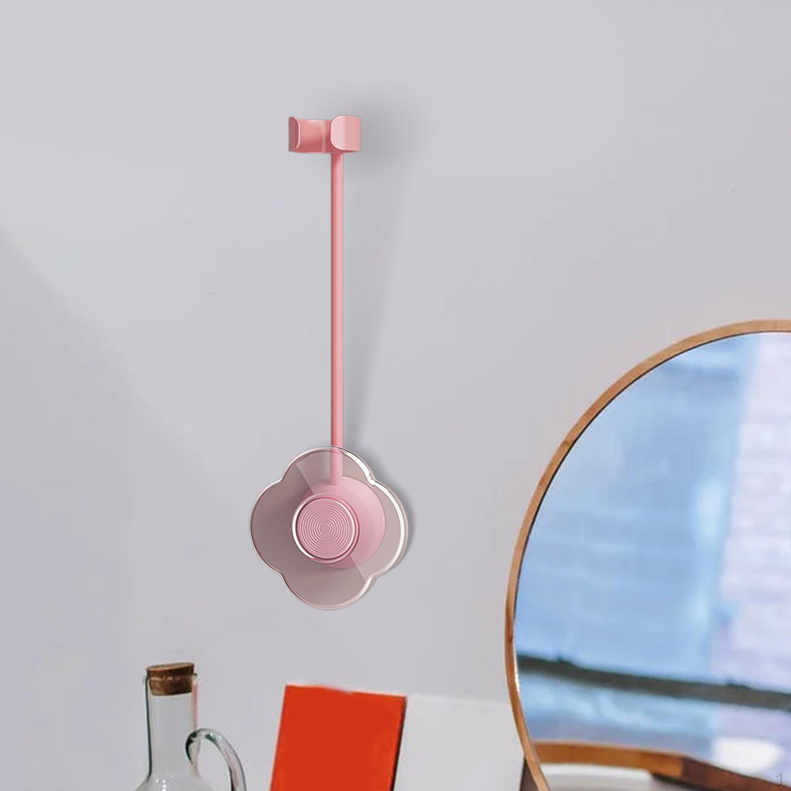 

Hair Dryer Stand with Flexible Arm - Convenient Bathroom Organizer for Hands- Drying Round Pink