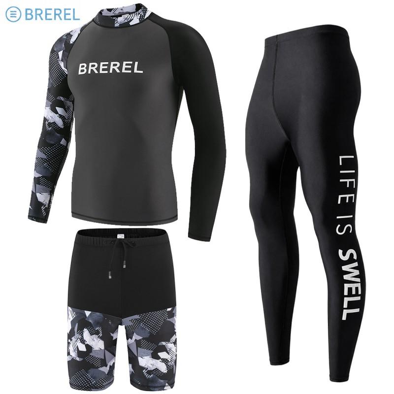 Mens Long Sleeve Rash Guard UV Protection Quick Dry Swimwear Snorkeling Surfing Diving Pool Spa