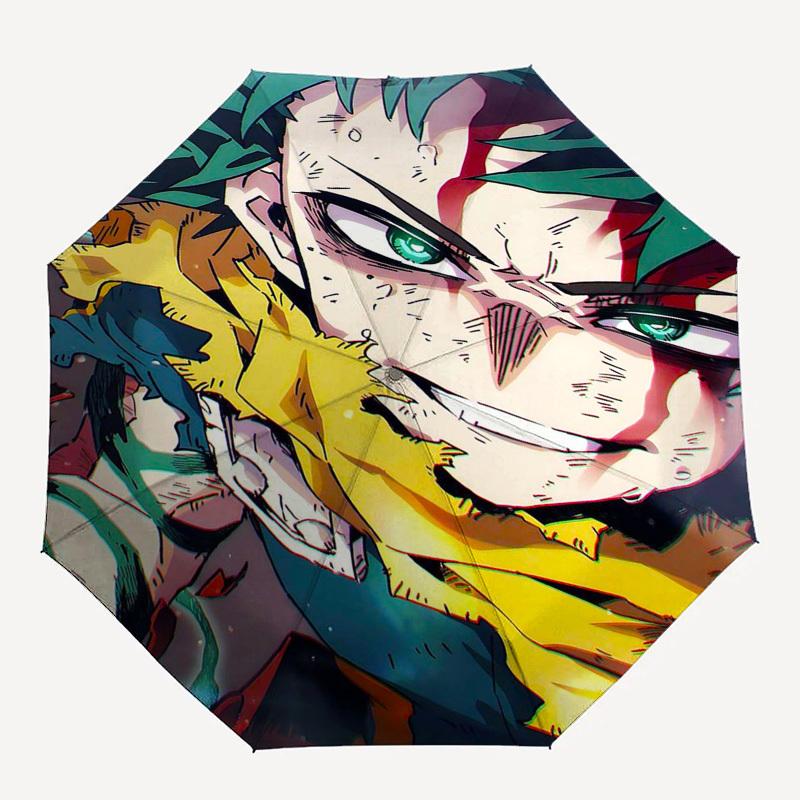 1pc Outdoor Umbrella with My Hero Academia Design - Automatic Opening/Closing, Portable 3-Fold Design, 8-Bone Iron Frame - Perfect Gift for Fans,