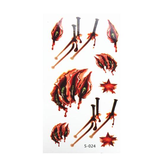 3D Halloween Bloody Scar Temporary Tattoo Sticker Cosplay Body Art Makeup Decal