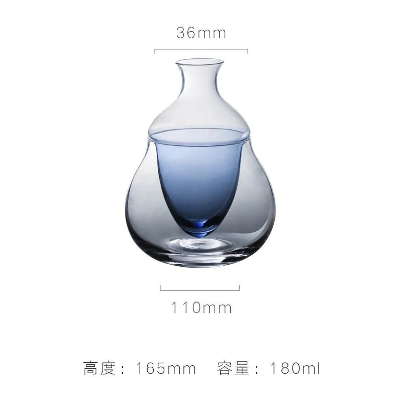 Japanese Creative Wine Warmer Chilled Pot Set,New Shot Glass,Household Glass Clear Wine Pot Bar Accessories Cocktail Shaker Gift