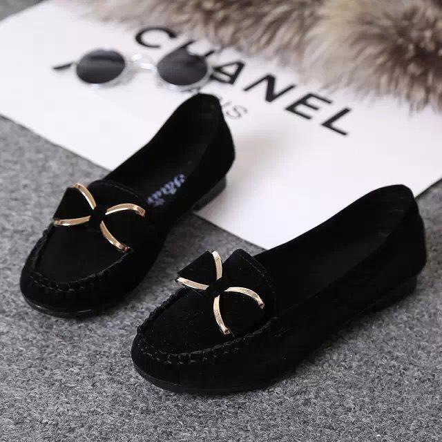 

New fashion Doudou shoes flat heels flat shoes casual single shoes bow women s shoes work shoes ladyshoes 35 чорний