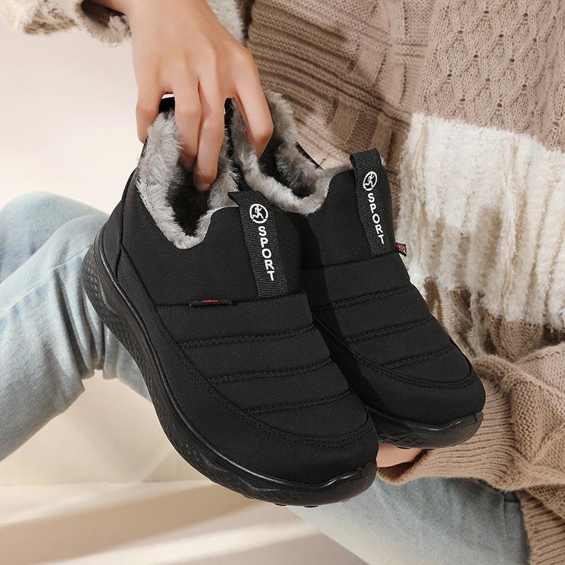 Winter Warm Cotton Shoes Flat Comfortable Casual Short Cotton Shoes Cloth Shoes Women's Velvet Thickened Casual Cotton Shoes