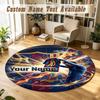 Round Rug Custom NameLionel Messi Pattern Non Slip Carpet Home Floor Decor